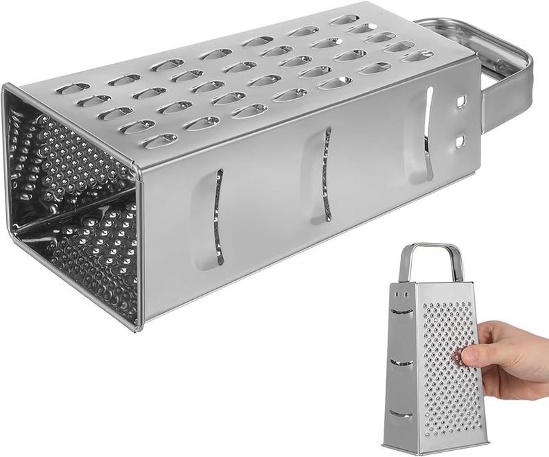 GALPADA 8 Inch Stainless Steel Four Sided Grater Vegetable Slicer Cheese Shredder Manual Kitchen Cutter - Image 1